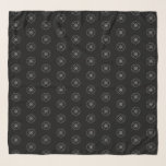 Stylised floral geometric rosette pattern black scarf<br><div class="desc">Stylish scarf with elegant stylised geometric floral motif pattern featuring chic rosette flowers. Exclusively designed for you by Happy Dolphin Studio. Contact me for other colours!</div>