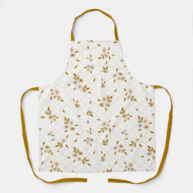 Stylised Floral Print Apron (Front)