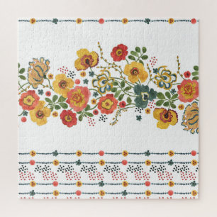 Stylised Floral: Watercolor Seamless Design. Jigsaw Puzzle