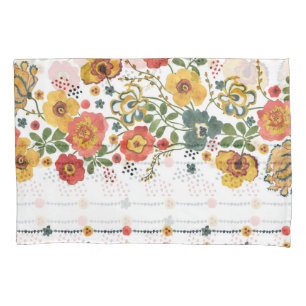 Stylised Floral: Watercolor Seamless Design. Pillowcase