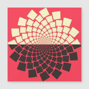 Stylised Flower: Black Red Ivory