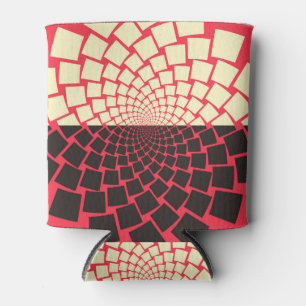 Stylised Flower: Black Red Ivory Can Cooler