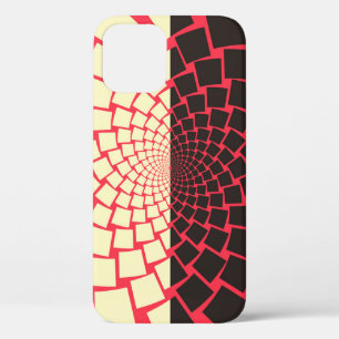 Stylised Flower: Black Red Ivory iPhone 12 Case