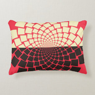 Stylised Flower: Black Red Ivory Decorative Cushion