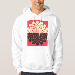 Stylised Flower: Black Red Ivory Hoodie