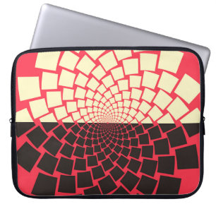 Stylised Flower: Black Red Ivory Laptop Sleeve