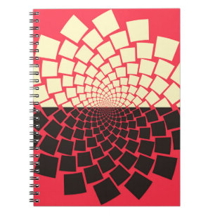 Stylised Flower: Black Red Ivory Notebook