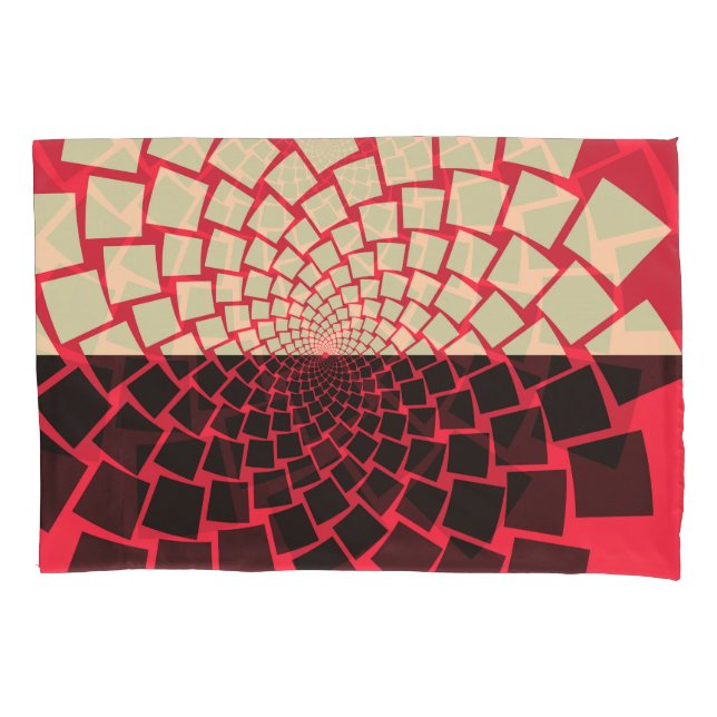 Stylised Flower: Black Red Ivory Pillowcase (Front)