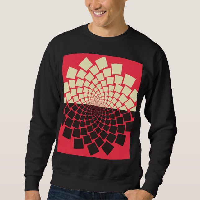 Stylised Flower: Black Red Ivory Sweatshirt (Front)