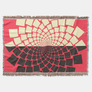 Stylised Flower: Black Red Ivory Throw Blanket