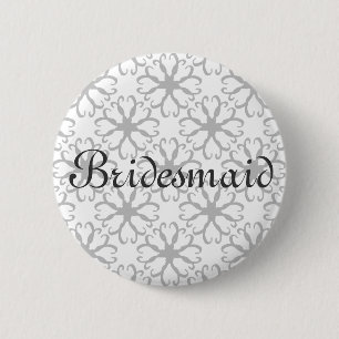 Stylised Flower Bridesmaid Button