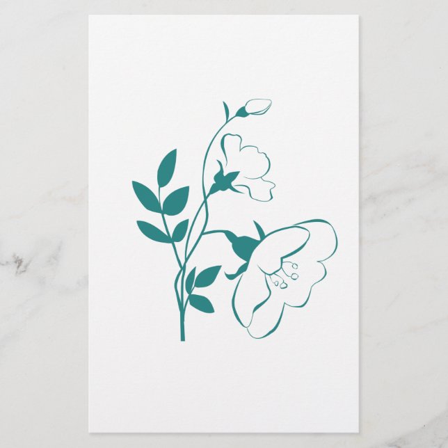 Stylised Flower in Teal (Front)