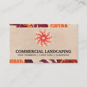 Stylised Flower   Palm Leaves Business Card