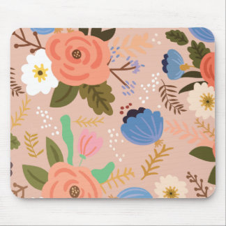 Stylised flower pattern mouse pad