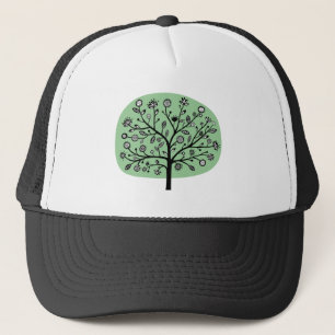Stylised Flower Tree - Faded Green Trucker Hat
