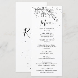 Stylised flowering branch and drops of ink menu