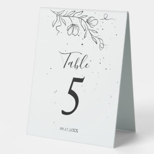 Stylised flowering branch and drops of ink table t