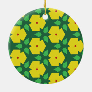 Stylised Flowers Ceramic Tree Decoration