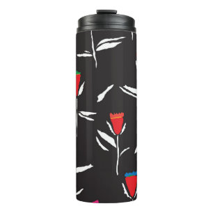 Stylised Flowers: Vintage Pattern Elegance Thermal Tumbler