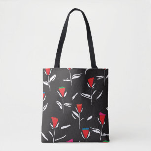 Stylised Flowers: Vintage Pattern Elegance Tote Bag
