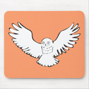 Stylised Flying Snowy Owl Mouse Mat