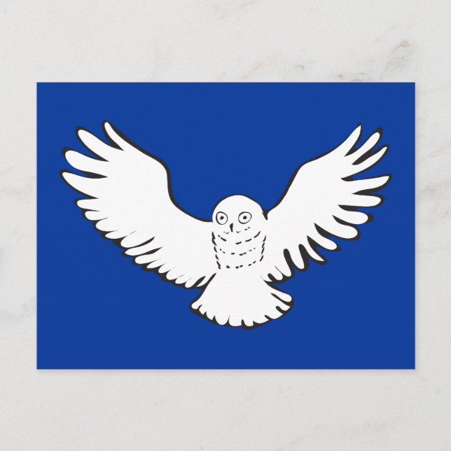 Stylised Flying Snowy Owl Postcard (Front)
