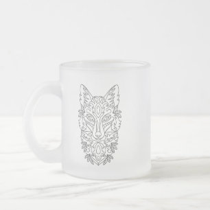 Stylised Fox Frosted Glass Mug