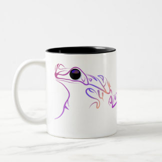 Stylised frog doodle Two-Tone coffee mug