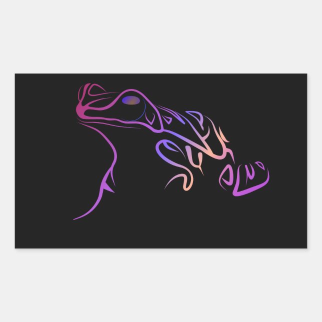 Stylised Frog Rectangular Sticker (Front)