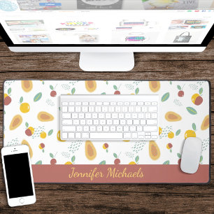 Stylised fruit pattern with name desk mat