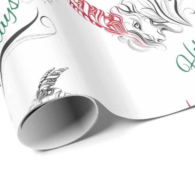 Stylised GOATS Happy Holidays Wrapping Paper (Roll Corner)