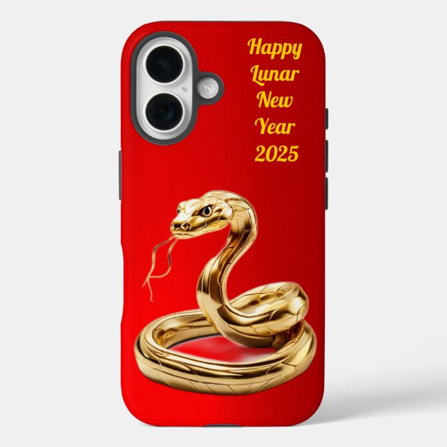 Stylised Golden Snake Happy Lunar New Year Case-Mate iPhone Case (Back)