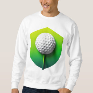 Stylised Golf Ball Icon with Green Background Sweatshirt