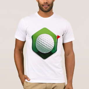 Stylised Golf Ball Icon with Green Background T-Shirt