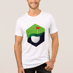 Stylised Golf Ball Icon with Green Background Tri-Blend Shirt