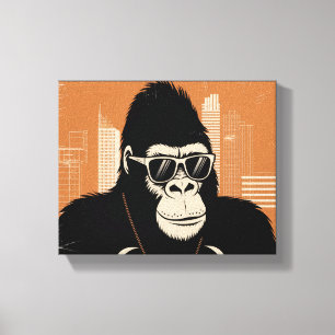 Stylised gorilla  canvas print