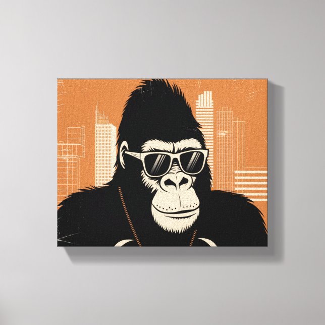 Stylised gorilla  canvas print (Front)