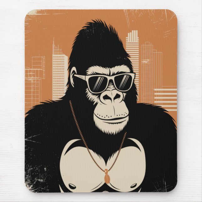 Stylised gorilla  mouse mat (Front)