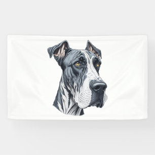 Stylised Great Dane Head Banner