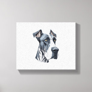 Stylised Great Dane Head Canvas Print