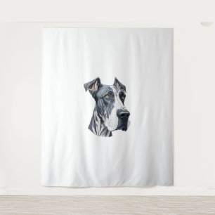 Stylised Great Dane Head Tapestry