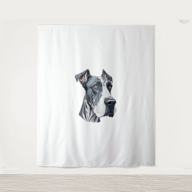 Stylised Great Dane Head  Tapestry (Front)
