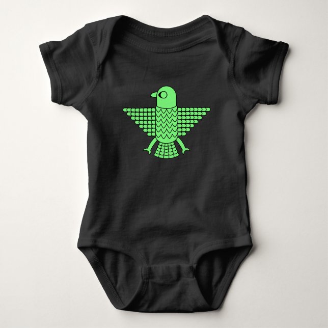 Stylised Green Falcon Baby Bodysuit (Front)