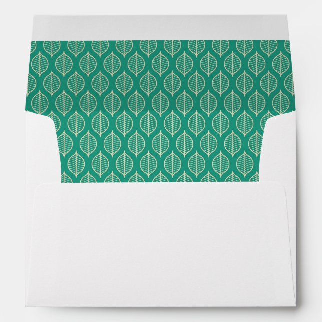 Stylised Green Leaf Pattern Envelope (Back (Bottom))