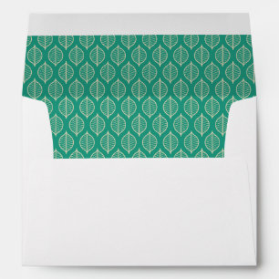 Stylised Green Leaf Pattern Envelope