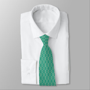 Stylised Green Leaf Pattern Tie