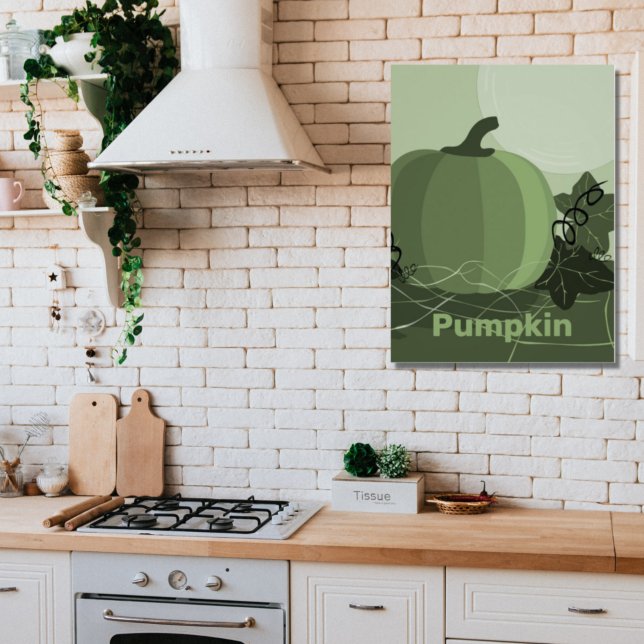 Stylised Green Pumpkin Autumn Canvas Print (Creator Uploaded)