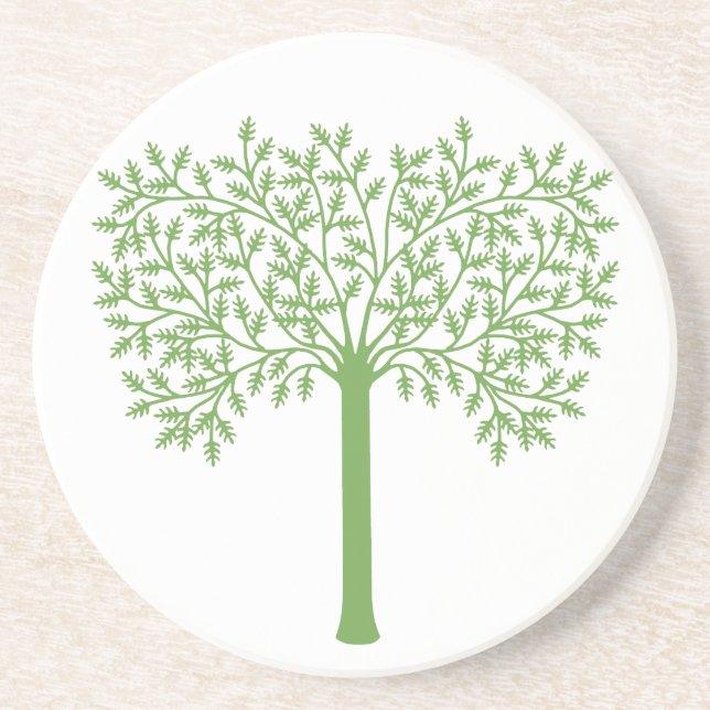 Stylised Green Tree Coaster (Front)