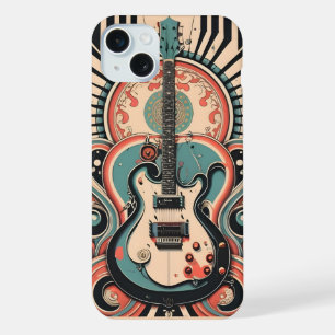 Stylised Guitar art deco Apple iPhone 15 Case