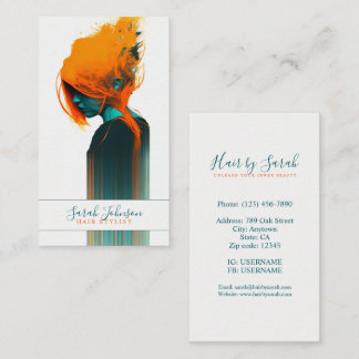 Stylised Hair Stylist Digital Art Business Card